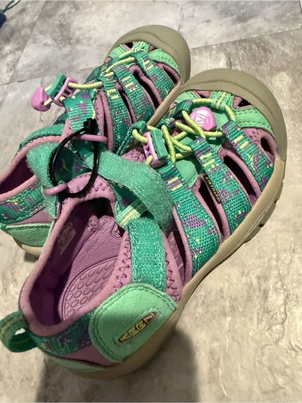 Keen Kids Closed-Toe Sandals in Mint Green & Lavender